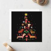 Funny Dackel Weihnachtsbaum Mitteilungskarte (Vorderseite/Rückseite Beispiel)
