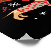 Funny Dackel Weihnachtsbaum Poster (Ecke)