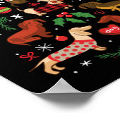 Funny Dackel Weihnachtsbaum Poster (Ecke)
