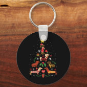 Funny Dackel Weihnachtsbaum Schlüsselanhänger (Vorderseite)