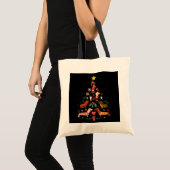 Funny Dackel Weihnachtsbaum Tragetasche (Vorderseite (Produkt))