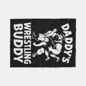 Funny Dad And Son Daughter Kids Wrestling Wrestler Fleecedecke (Vorderseite (Horizontal))