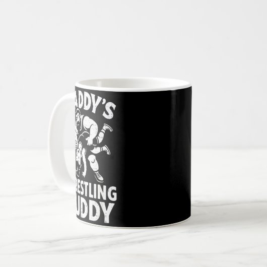 Funny Dad And Son Daughter Kids Wrestling Wrestler Kaffeetasse (Vorderseite Links)