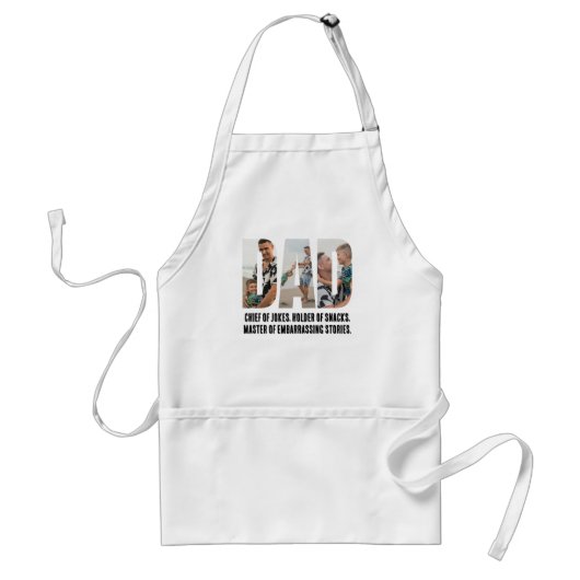 Funny Dad Apron – Chief of Jokes & Snack Holder Schürze (Vorne)