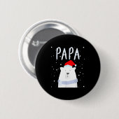 Funny Dad Bear Christmas Saint Hat Couples Family  Button (Vorne & Hinten)