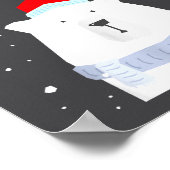 Funny Dad Bear Christmas Saint Hat Couples Family  Poster (Ecke)