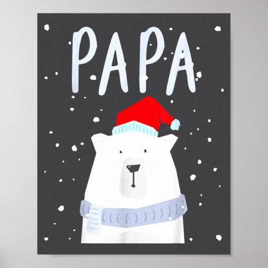 Funny Dad Bear Christmas Saint Hat Couples Family  Poster (Vorne)