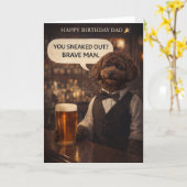 Funny Dad Birthday Card Dog Pub Joke Cockapoo Karte (Gelbe Blume)