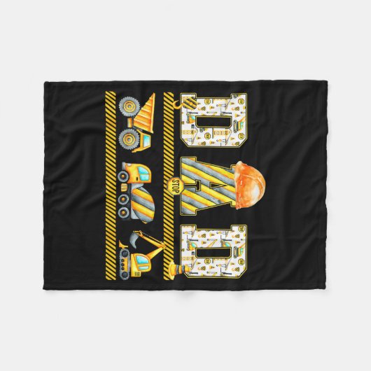 Funny Dad Construction Excavator Kids Matching Fam Fleecedecke (Vorderseite (Horizontal))