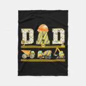 Funny Dad Construction Excavator Kids Matching Fam Fleecedecke (Vorderseite)