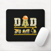 Funny Dad Construction Excavator Kids Matching Fam Mousepad (Mit Mouse)