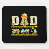 Funny Dad Construction Excavator Kids Matching Fam Mousepad (Vorne)