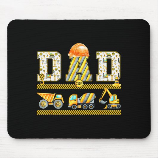 Funny Dad Construction Excavator Kids Matching Fam Mousepad (Vorne)