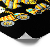 Funny Dad Construction Excavator Kids Matching Fam Poster (Ecke)