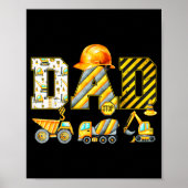 Funny Dad Construction Excavator Kids Matching Fam Poster (Vorne)
