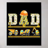 Funny Dad Construction Excavator Kids Matching Fam Poster (Vorne)