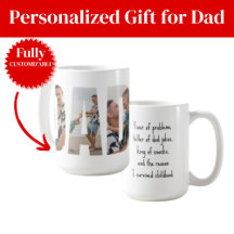 Funny Dad Mug – Fixer of Problems & King of Snacks