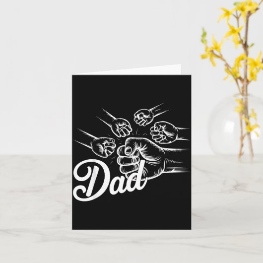 Funny Dad Of Four Toddler Kids Fathers Day Fist Bu Karte (Gelbe Blume)