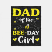 Funny Dad Of The Bee Day Girl Birthday Fleecedecke (Vorderseite)
