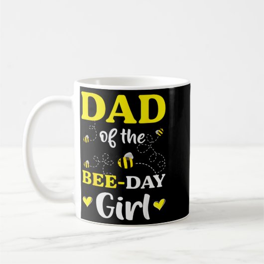 Funny Dad Of The Bee Day Girl Birthday Kaffeetasse (Links)