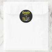 Funny Dad Of The Bee Day Girl Birthday Runder Aufkleber (Tasche)