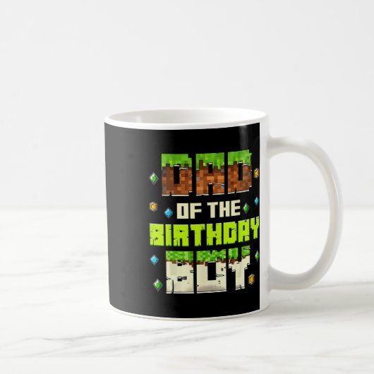 Funny Dad Of The Birthday Boy Video Gamer Pixel Bd Kaffeetasse (Rechts)