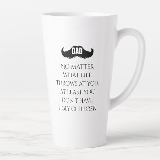 Funny Dad Quote Mustache Art Milchtasse (Rechts)