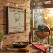Funny Dad "Refueling Station" Vintage Grill Patent Poster