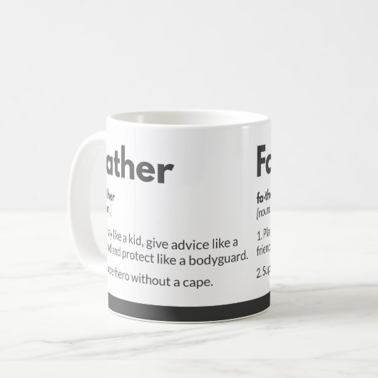 Funny dad Tasse Witty Typografy Zitat Superhero (Vorderseite Links)