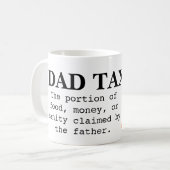 Funny "Dad Tax" Definition & Cute Pizza Graphic Cu Kaffeetasse (Vorderseite Links)
