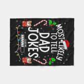 Funny Dad Tee Christmas Most Likely To Tell Dad Jo Fleecedecke (Vorderseite (Horizontal))