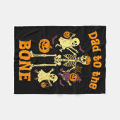 Funny Dad To The Bone Skeleton With Kids Halloween Fleecedecke (Vorderseite (Horizontal))