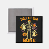 Funny Dad To The Bone Skeleton With Kids Halloween Magnet (Vorderseite/Rückseite)