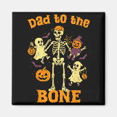 Funny Dad To The Bone Skeleton With Kids Halloween Magnet (Vorne)