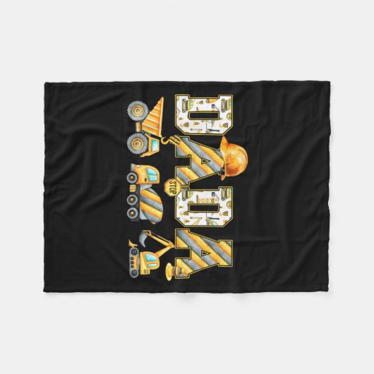 Funny Dada Baubagger Kinder passen Fa Fleecedecke (Vorderseite (Horizontal))