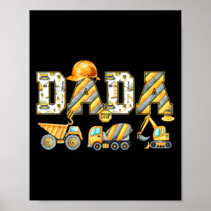 Funny Dada Baubagger Kinder passen Fa Poster