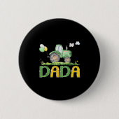 Funny Dada Birthday Boy Tractor Farm Truck Matchin Button (Vorderseite)