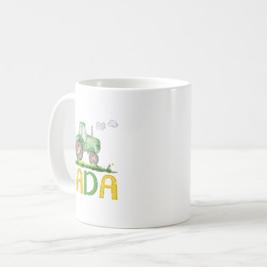Funny Dada Birthday Boy Tractor Farm Truck Matchin Kaffeetasse (Vorderseite Links)