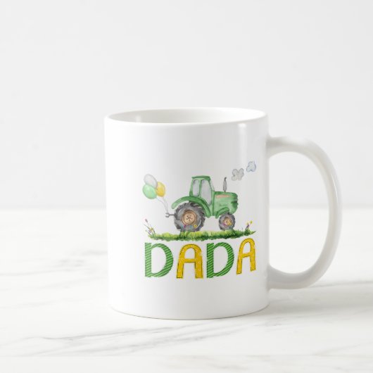 Funny Dada Birthday Boy Tractor Farm Truck Matchin Kaffeetasse (Rechts)