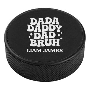 Funny Dada Daddy Vater Bruh Fathers Tagesgeschenk  Eishockey Puck