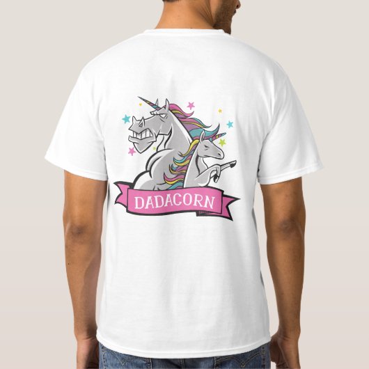 Funny Dadacorn Unicorn T-Shirt - Fierce Protected  (Rückseite)