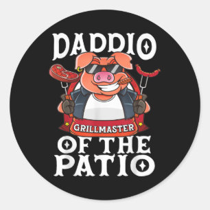 Funny Daddio der Patio Grillen Barbecue Vatertag Runder Aufkleber