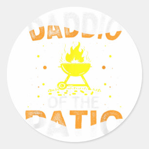 Funny Daddio vom Patio Väter Day Grillen Grill Da Runder Aufkleber