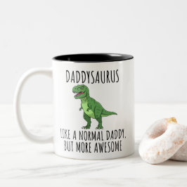 Funny Daddy Dinosaur Daddysaurus Zweifarbige Tasse