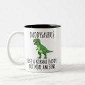 Funny Daddy Dinosaur Daddysaurus Zweifarbige Tasse (Links)