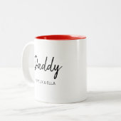 Funny Daddy Geschenk, Vater's Day Kinder Namenssch Zweifarbige Tasse (Vorderseite Links)