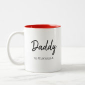 Funny Daddy Geschenk, Vater's Day Kinder Namenssch Zweifarbige Tasse (Links)