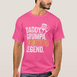 Funny Daddy Grumpa Meat Smoker Legend Cool Retro T-Shirt