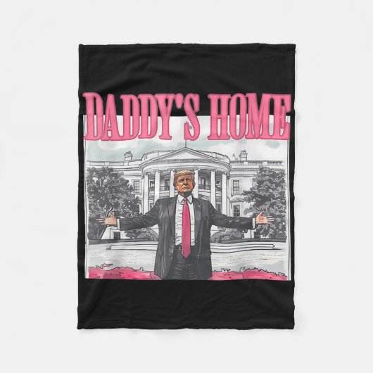 Funny Daddy's Home Trump Pink 2024 Take America Ck Fleecedecke (Vorderseite)