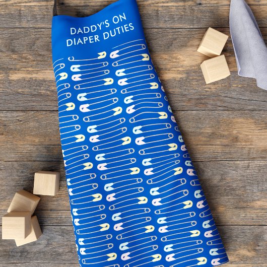 Funny Daddy's on Diaper Duties New Parent Blue Schürze